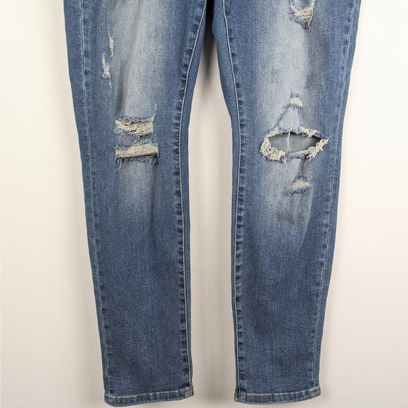 Judy Blue Mid Wash High Rise Distressed Boyfriend Jeans Size 15|32‎ - Picture 4 of 9